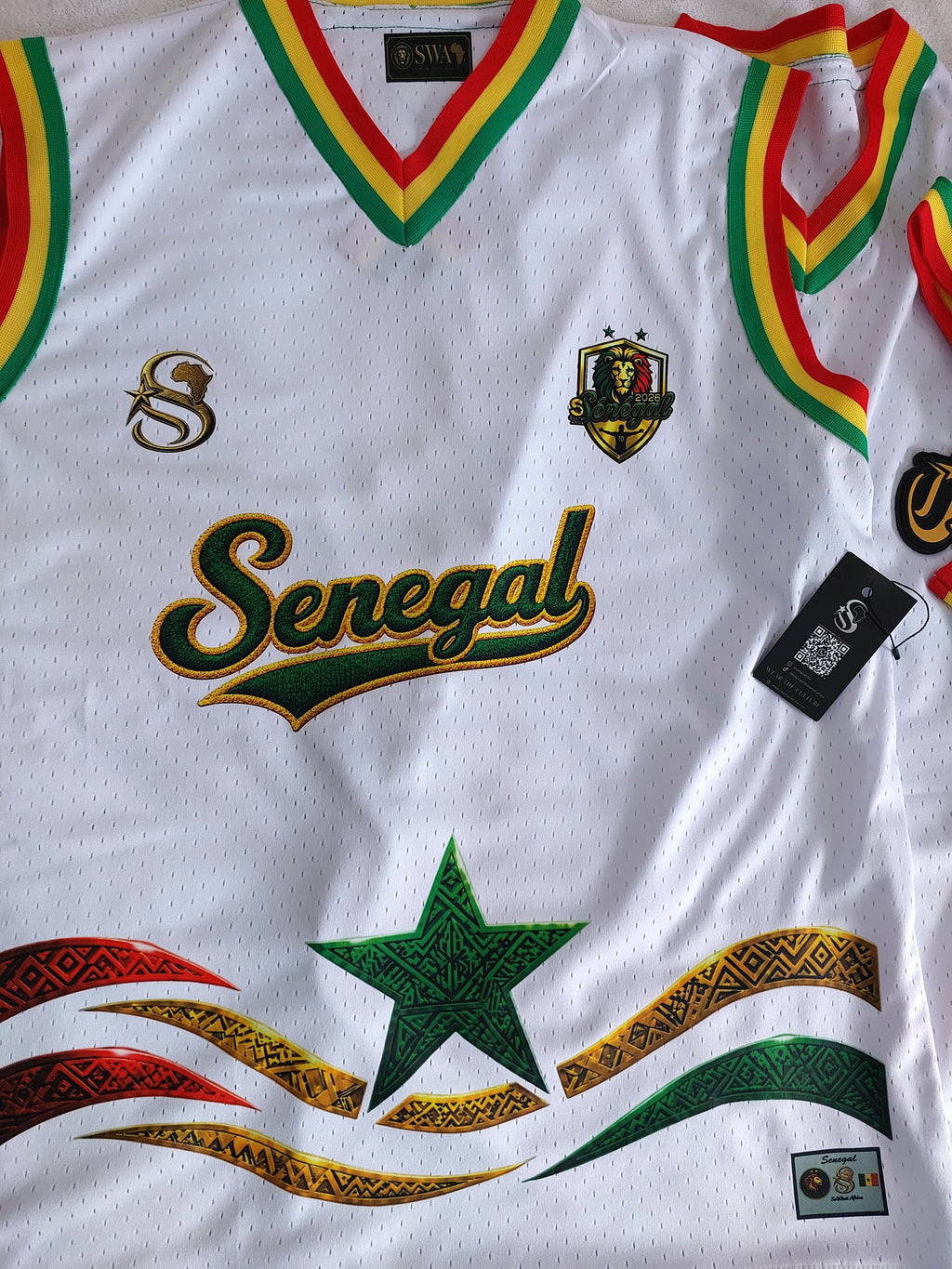 Maillot Sénégal 2026 – Édition Limitée « Lions de la Teranga » Basquet – Blanc